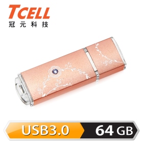 TCELL冠元 USB3.0 絢麗粉彩隨身碟-玫瑰金 64G