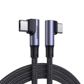 綠聯 100W 5A快充傳輸線C對C金屬殼編織雙L版1.5M